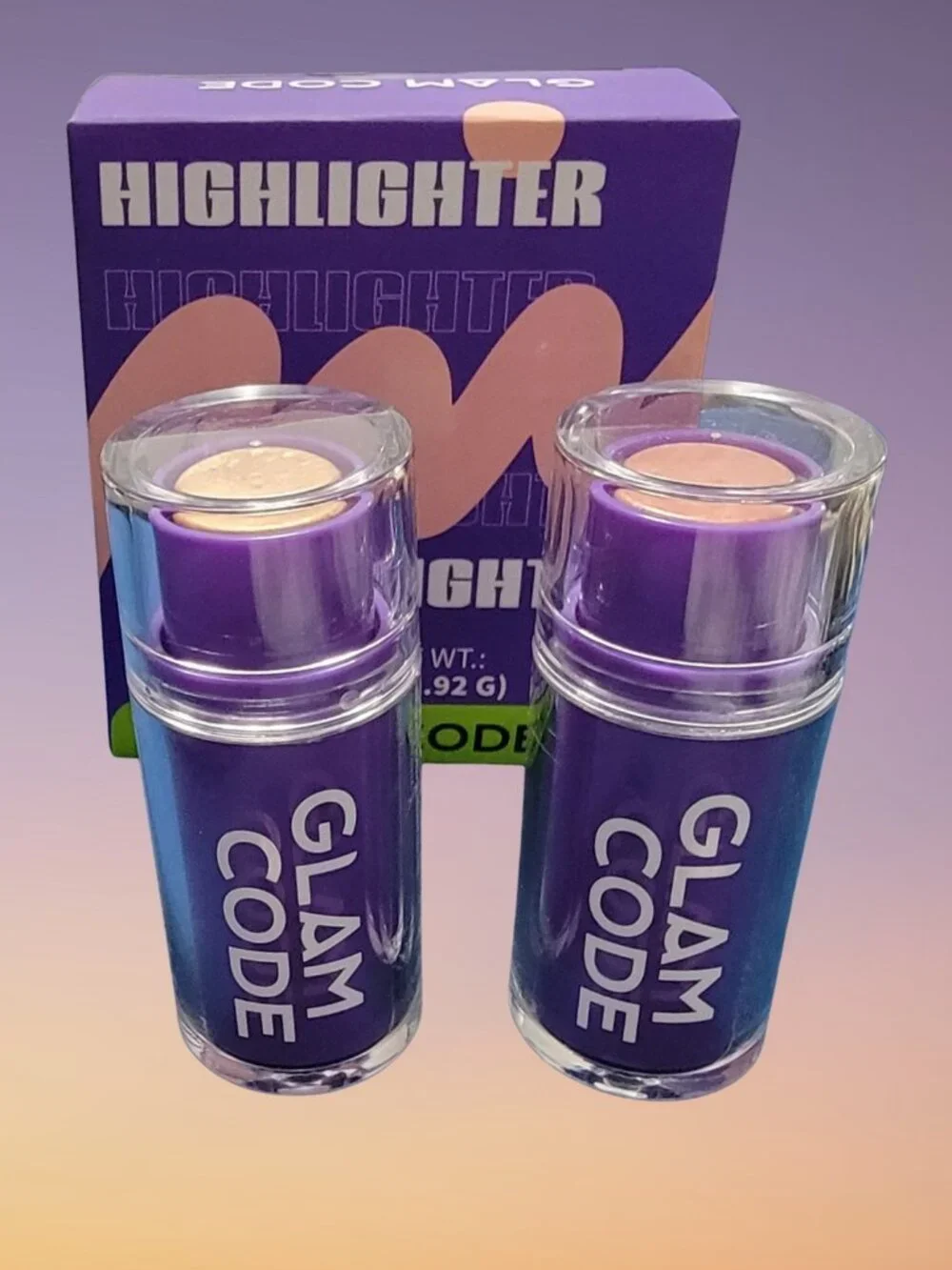 Glam Code Double Highlighter Sticks Gold Coast Rose Shades